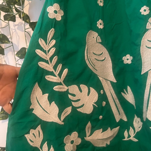 Mini Boden Green Parrot Embroidered Dress - Picture 8 of 9